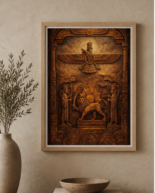 Achaemenid Relic - Wooden Framed Poster