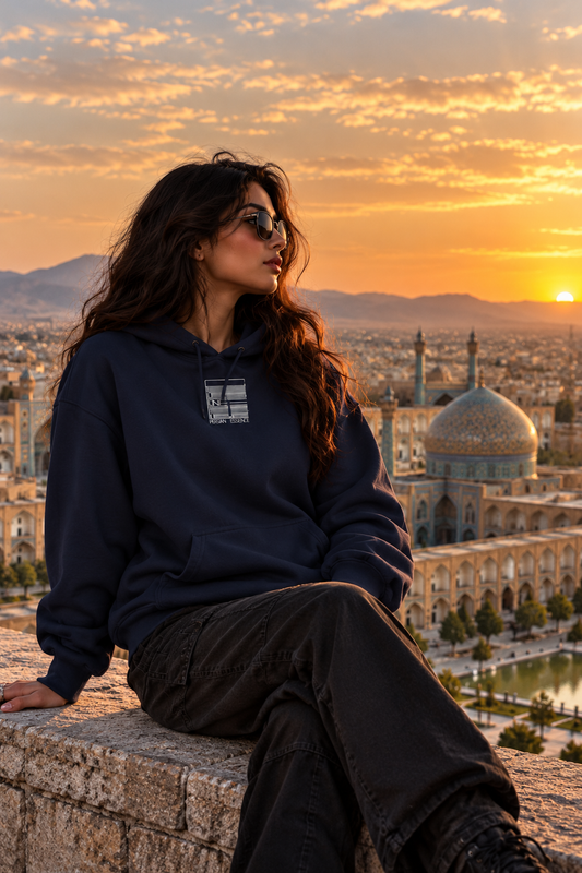 Navy – Persian Queen Hoodie – worn by model