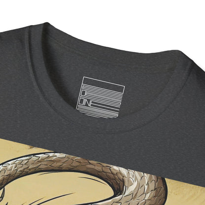 Dark Heather – Horned Viper Tee – close-up