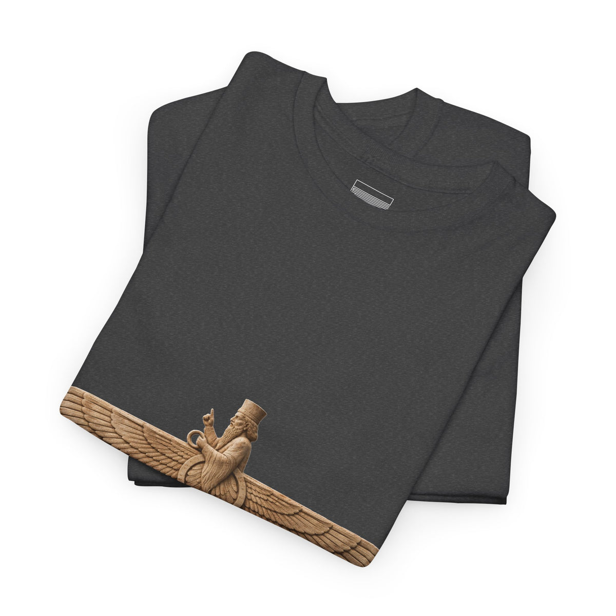 Dark Heather – Farvahar Emblem Tee – folded