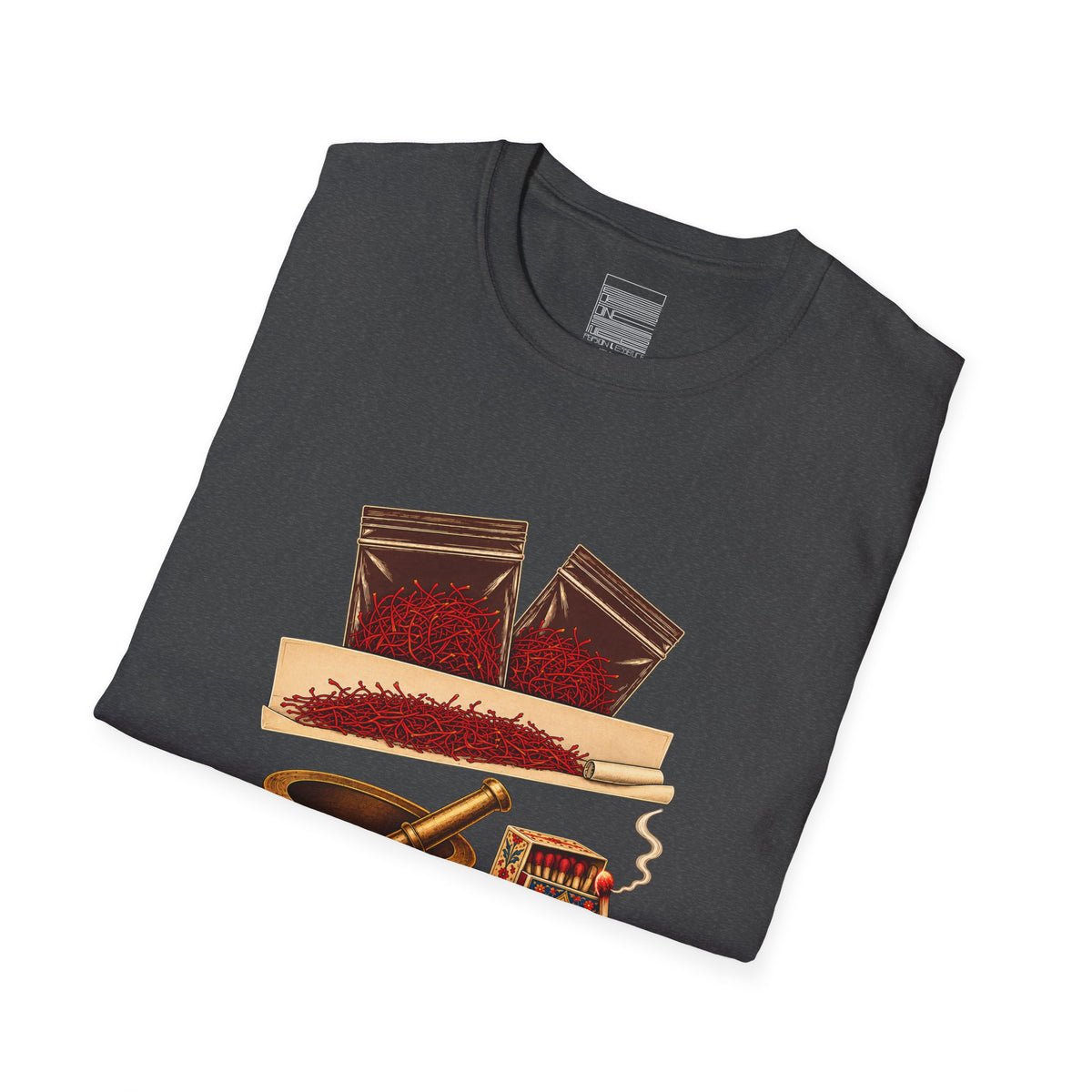 Dark Heather – Saffron Stash Tee – folded