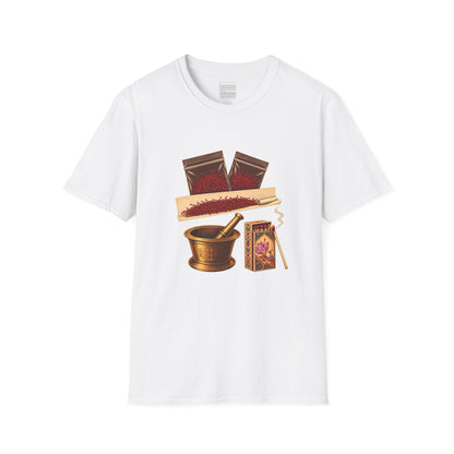 White – Saffron Stash Tee – front