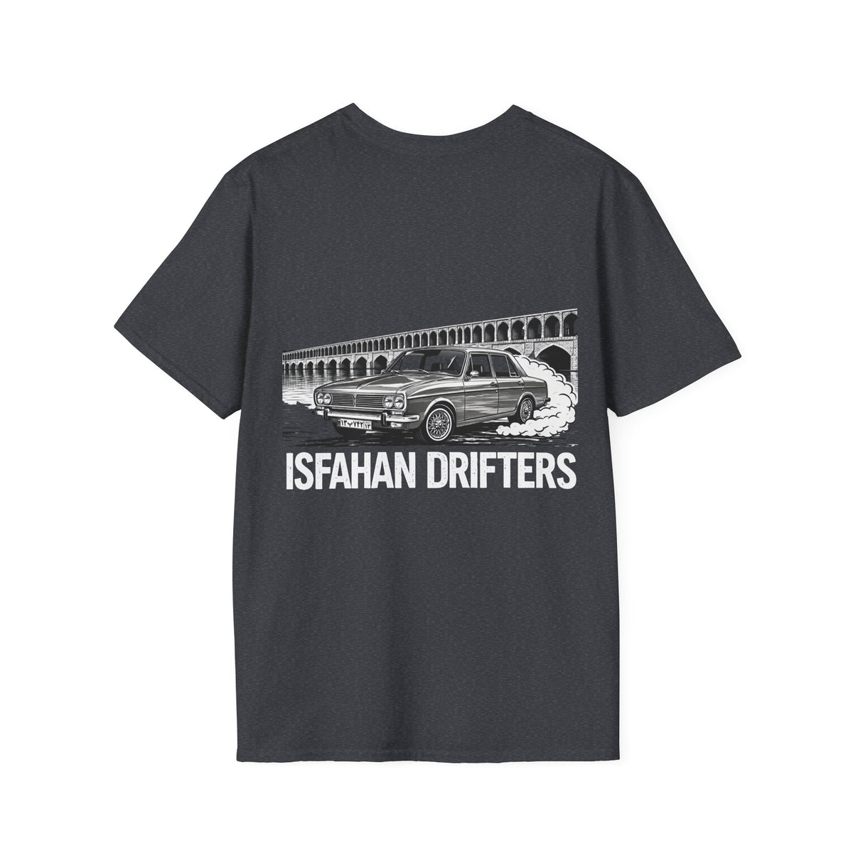 Dark Heather Grey – Isfahan Drifters BW Tee – back