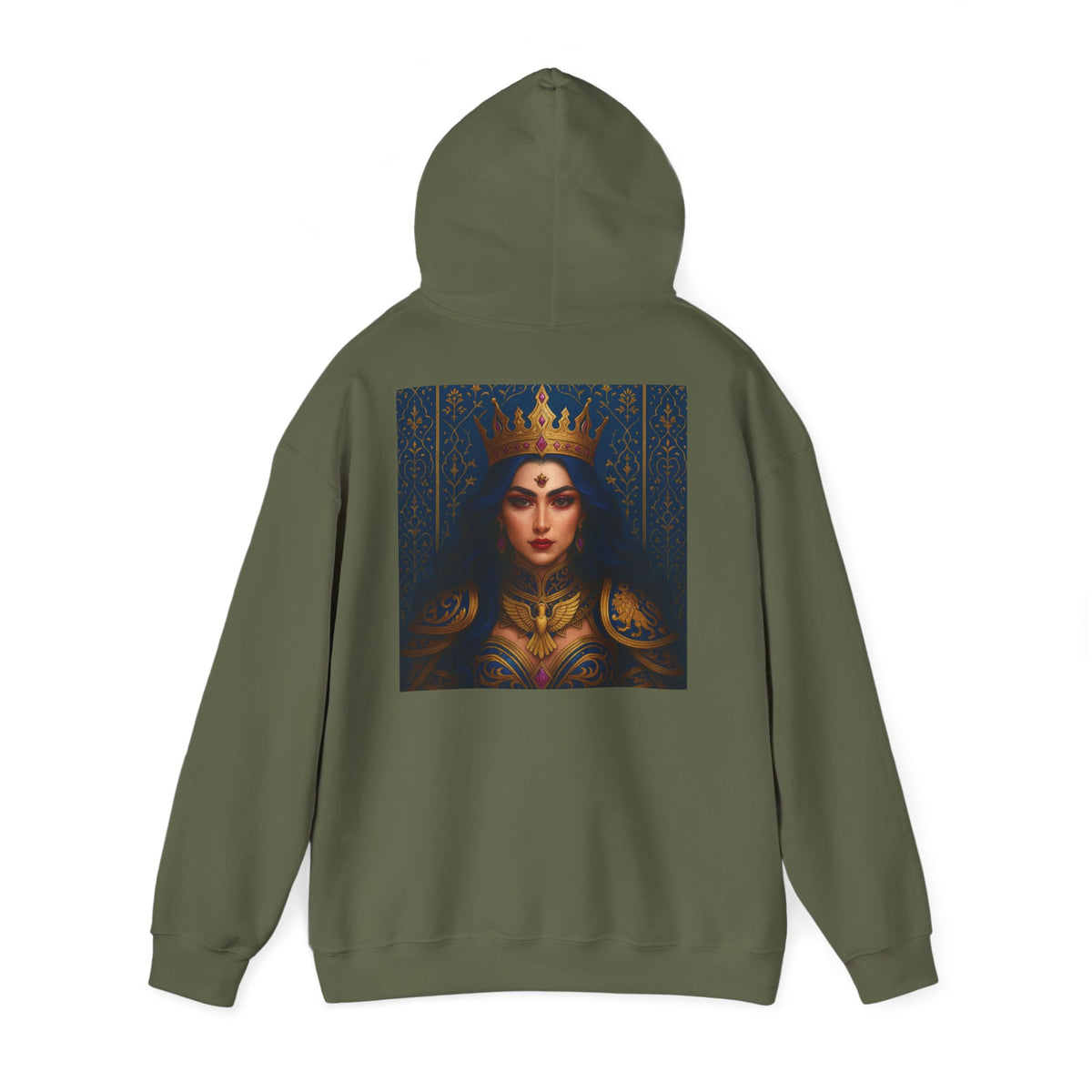 Military Green – Persian Queen Hoodie – back