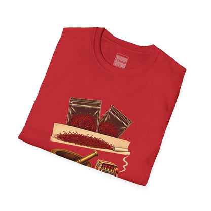 Red – Saffron Stash Tee – folded