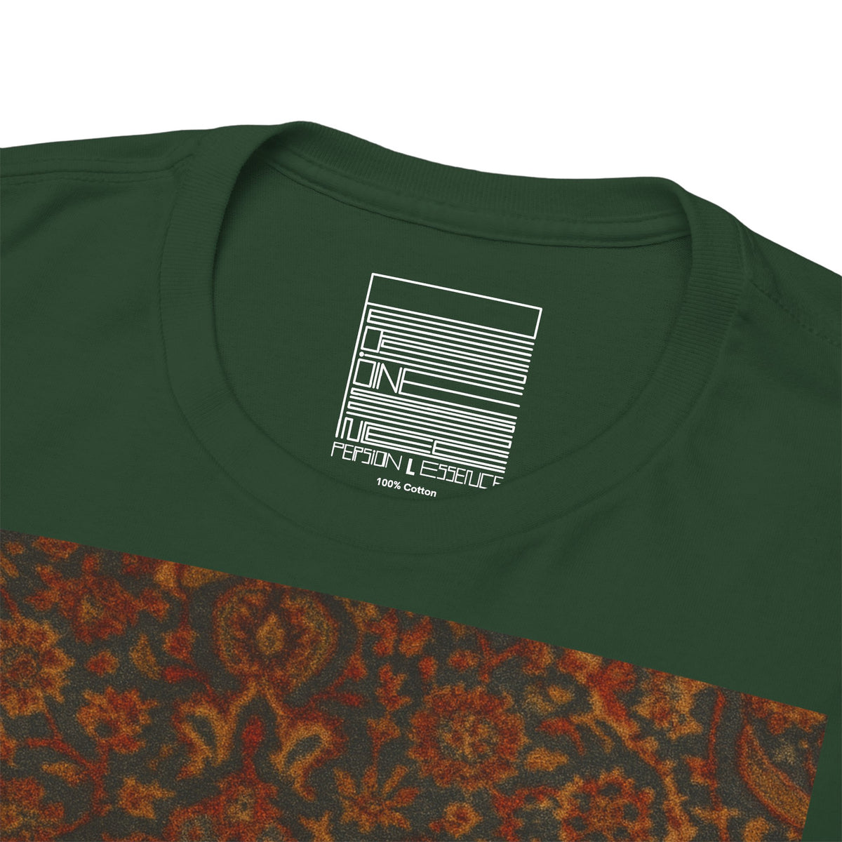 Forest Green – Persian Cat Tee – close-up