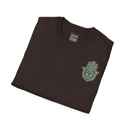 Dark Chocolate – Royal Hamsa Tee – folded