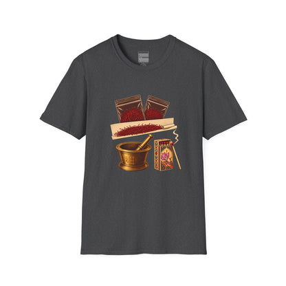 Dark Heather – Saffron Stash Tee – front