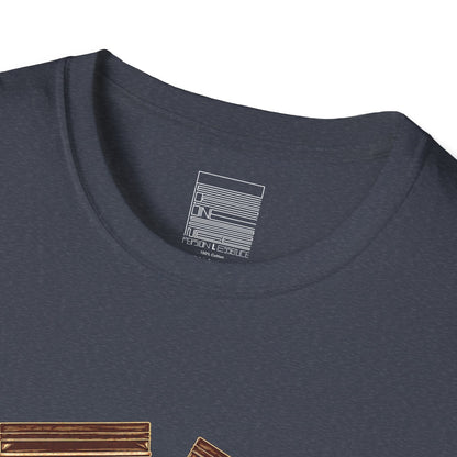 Heather Navy – Saffron Stash Tee – close-up