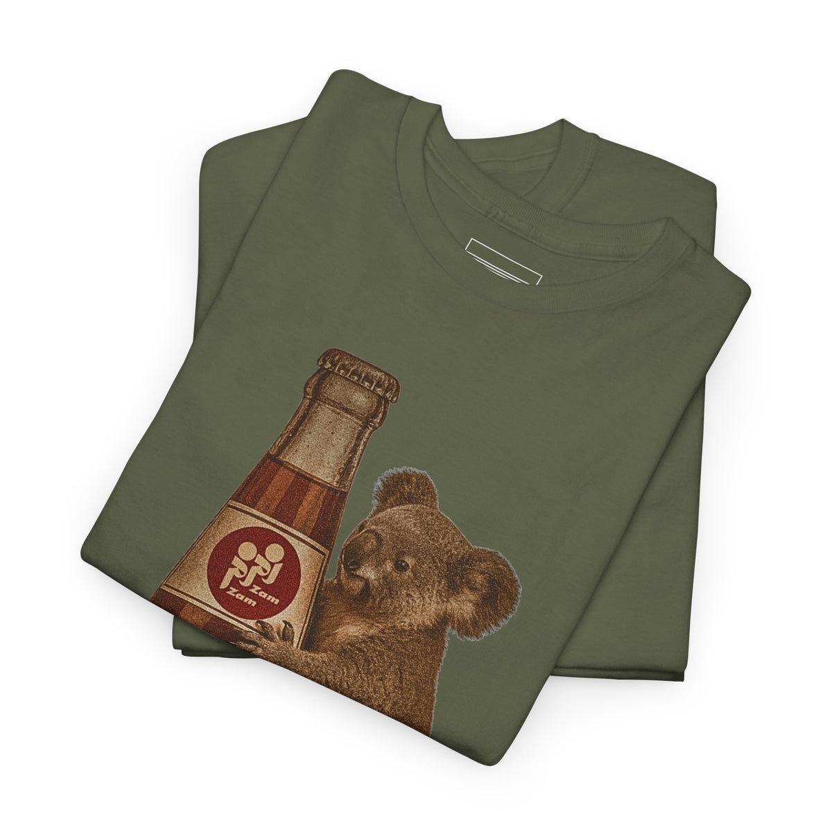 Military Green – ZamZam Koala Tee – folded