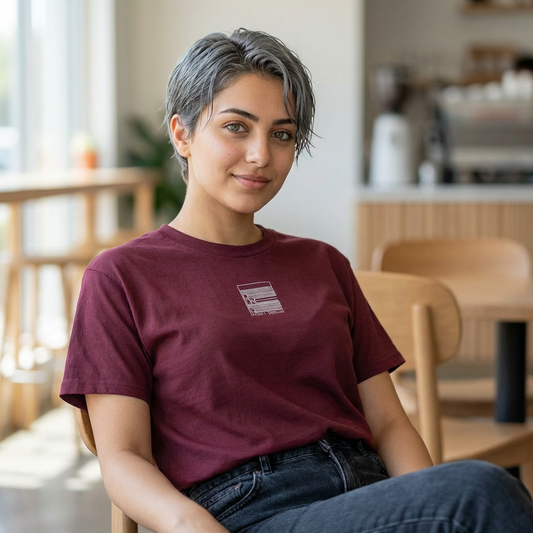 Maroon – Persian Queen Tee – worn by model