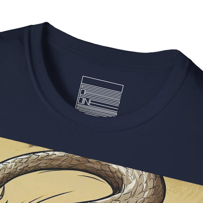 Navy – Horned Viper Tee – close-up