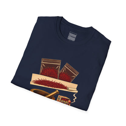 Navy – Saffron Stash Tee – folded