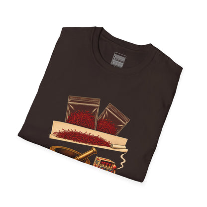 Dark Chocolate – Saffron Stash Tee – folded