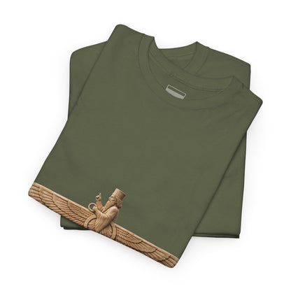 Military Green – Farvahar Emblem Tee – folded