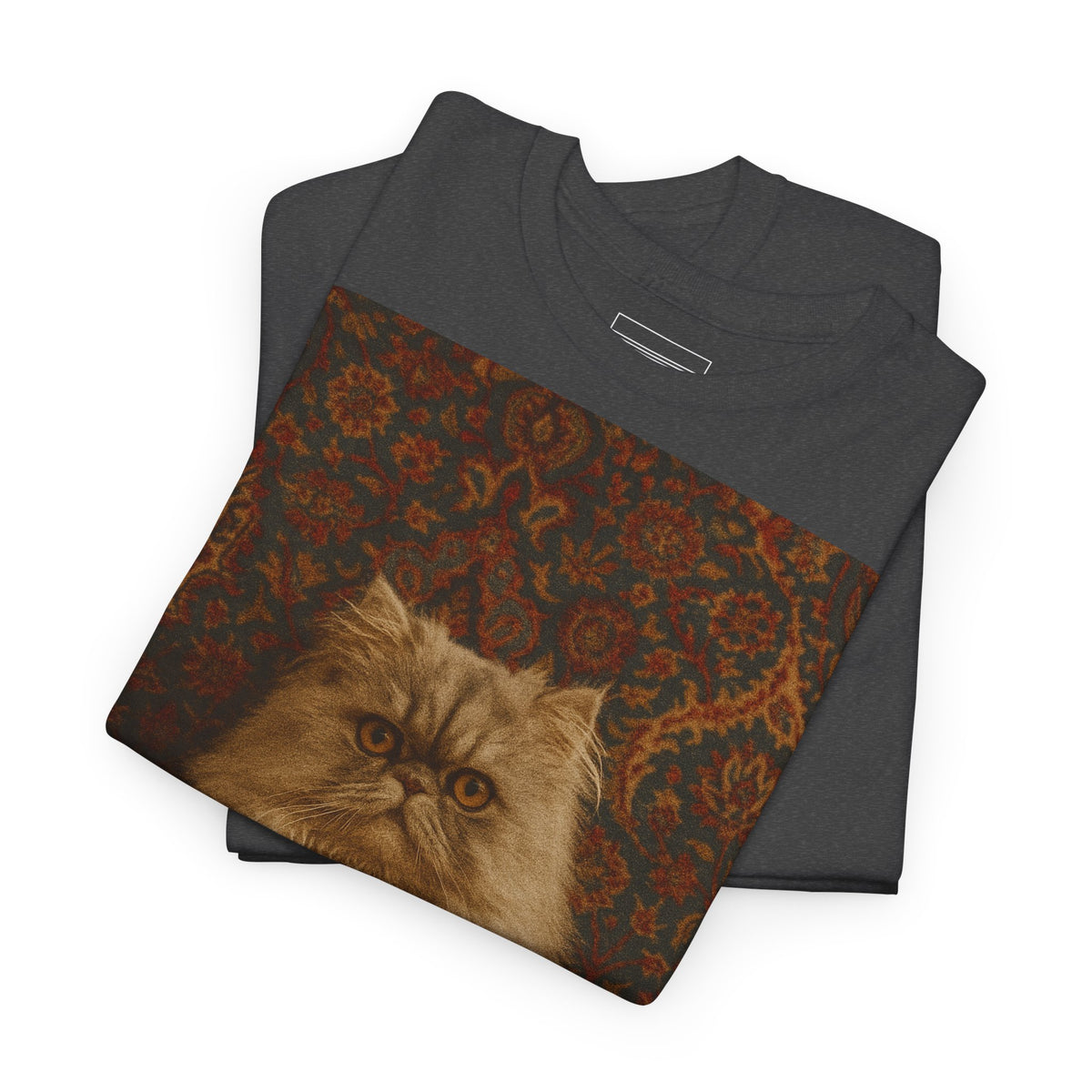 Dark Heather – Persian Cat Tee – folded