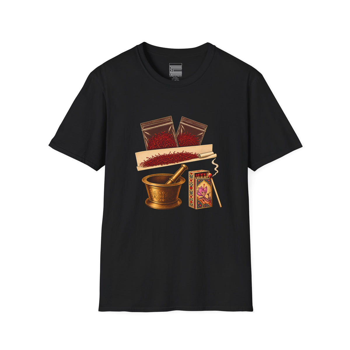 Black – Saffron Stash Tee – front