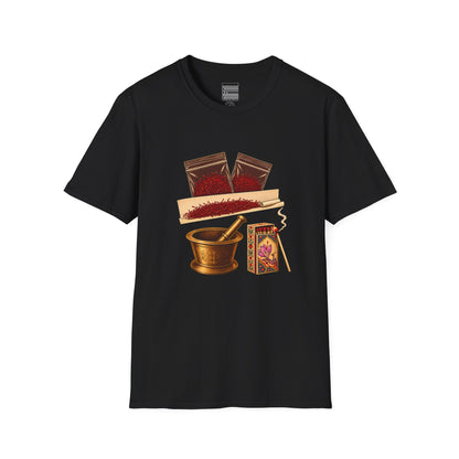Black – Saffron Stash Tee – front