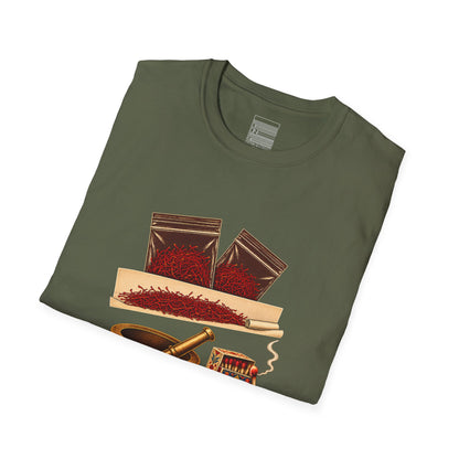 Military Green – Saffron Stash Tee – folded