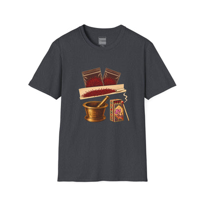 Dark Heather Grey – Saffron Stash Tee – front