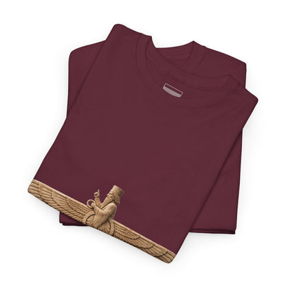 Maroon – Farvahar Emblem Tee – folded