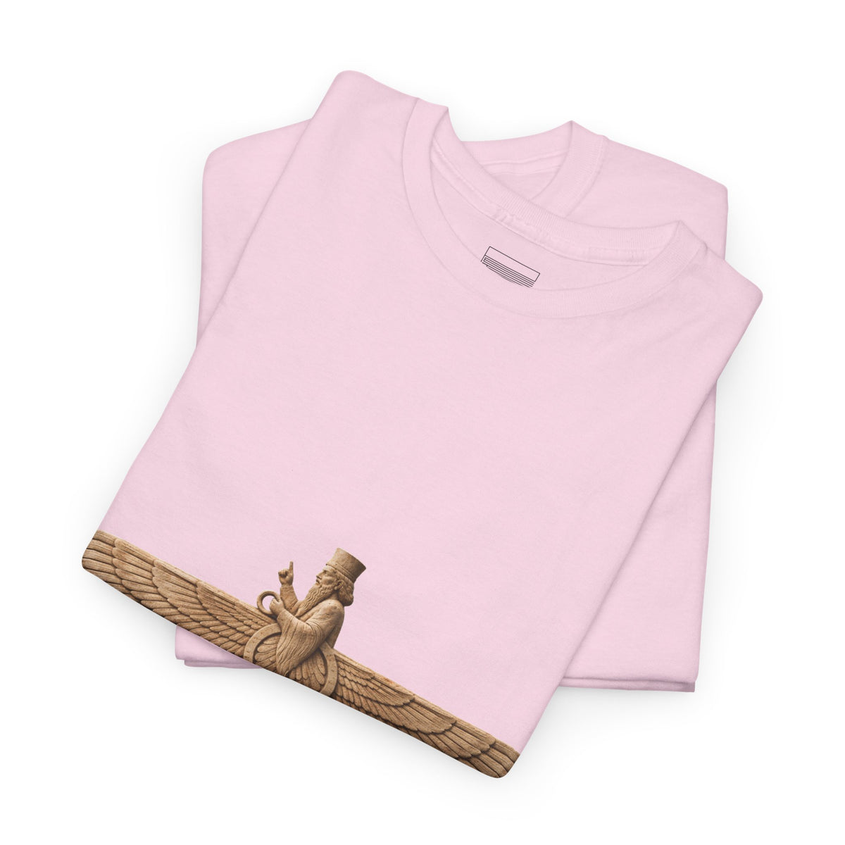 Light Pink – Farvahar Emblem Tee – folded