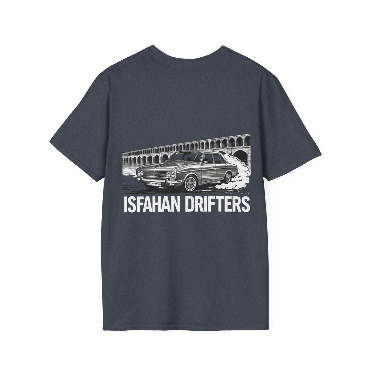 Heather Navy – Isfahan Drifters BW Tee – back
