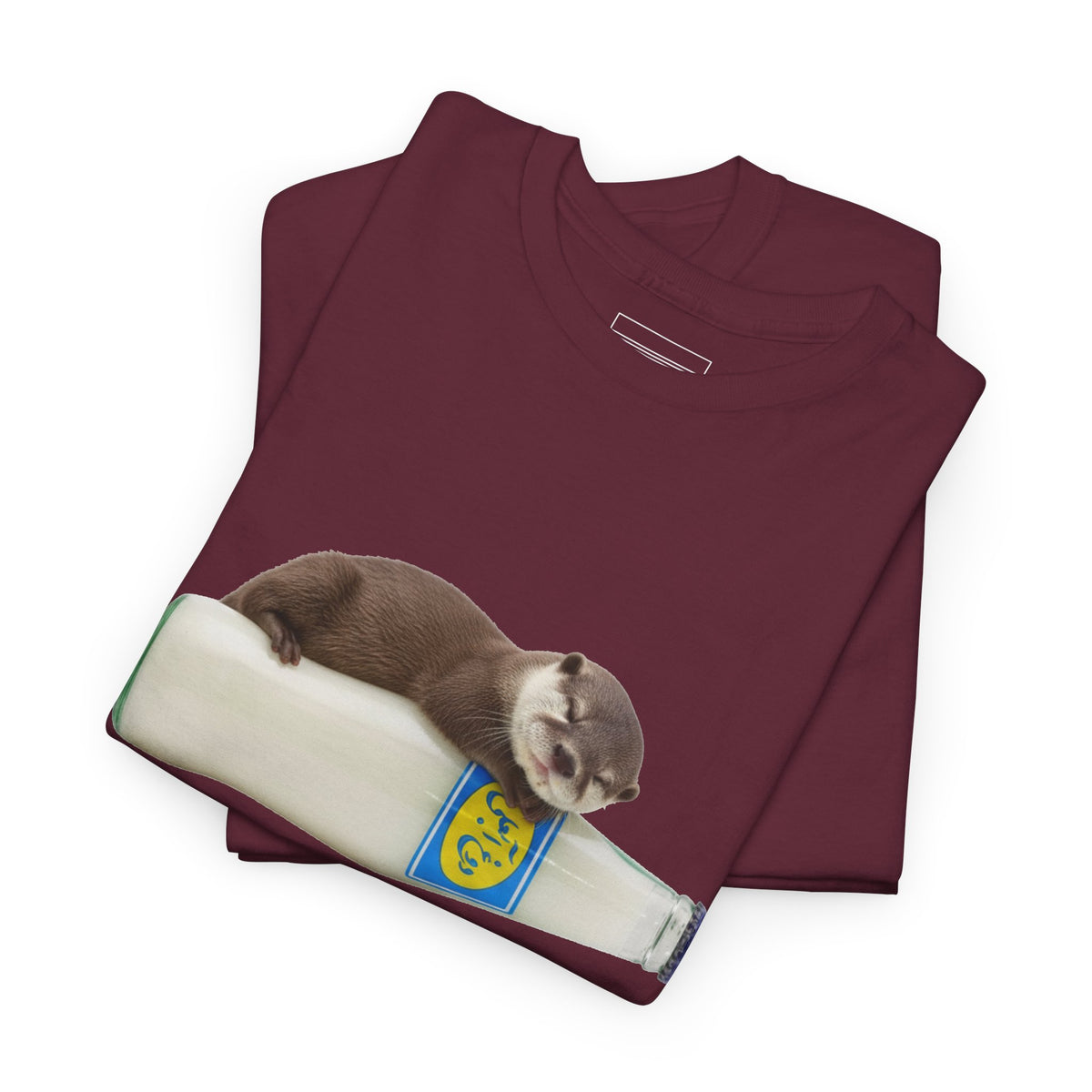 Maroon – Otter on AbAli Tee – folded