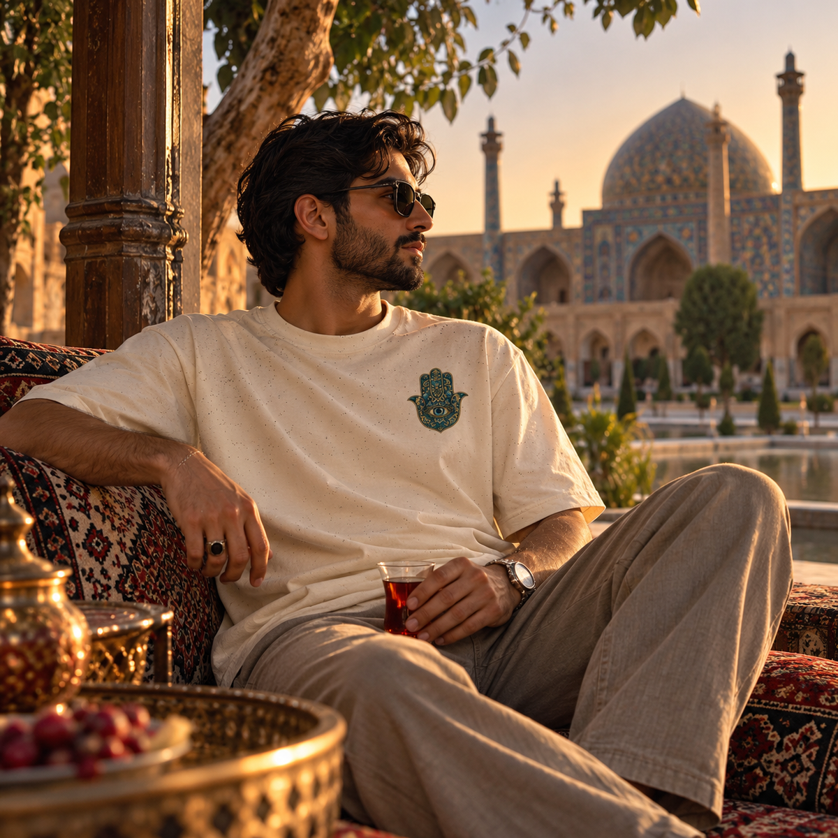 Natural – Royal Hamsa Tee – worn by model