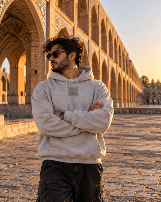 Sport Grey – Isfahan Drifters BW Hoodie – worn by model