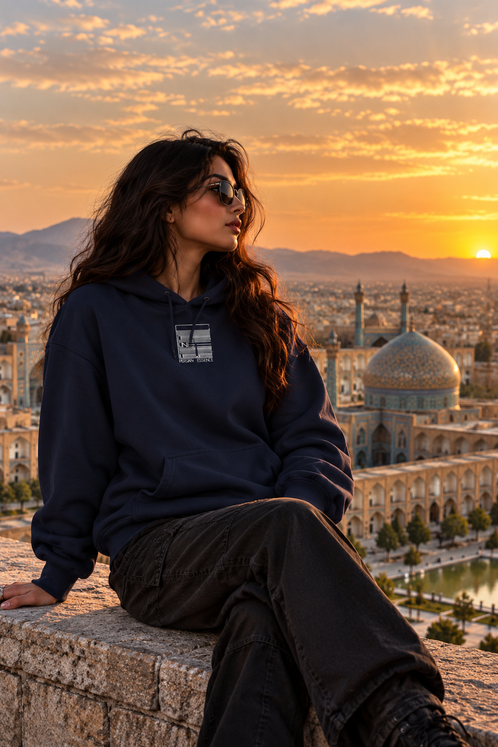 Navy – Persian Queen Hoodie – worn by model