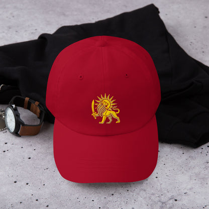 Cranberry – Imperial Lion & Sun Cap – front view