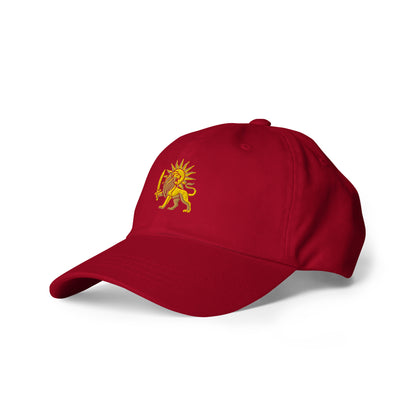 Cranberry – Imperial Lion & Sun Cap – left front view