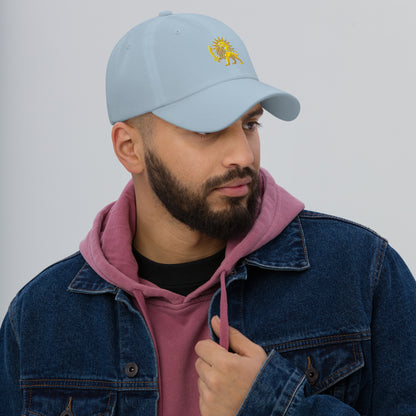 Light Blue – Imperial Lion & Sun Cap – right front view