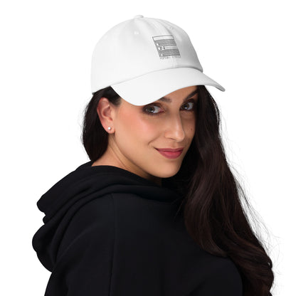 White – PEssence Black Cap – front view