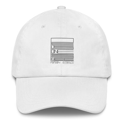 White – PEssence Black Cap – front view