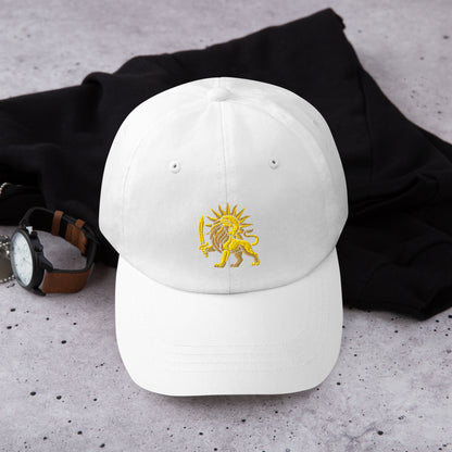 White – Imperial Lion & Sun Cap – front view